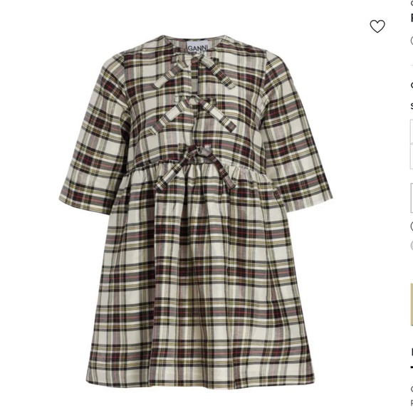 GANNI Babydoll Mini Dress with Ribbon Ties - Picture 5 of 14